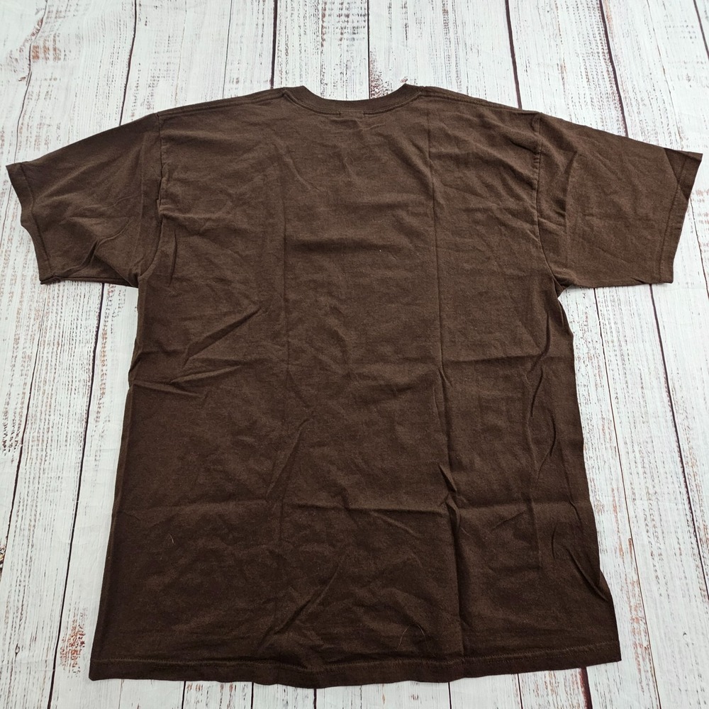 You Pour the Wine I Cut the Cheese Brown Short Sleeve Cotton T-Shirt Men's XL - Picture 2 of 7